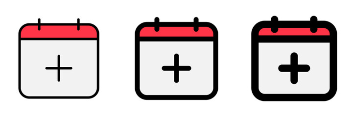 Editable vector add new calendar event icon. Part of a big icon set family. Perfect for web and app interfaces, presentations, infographics, etc