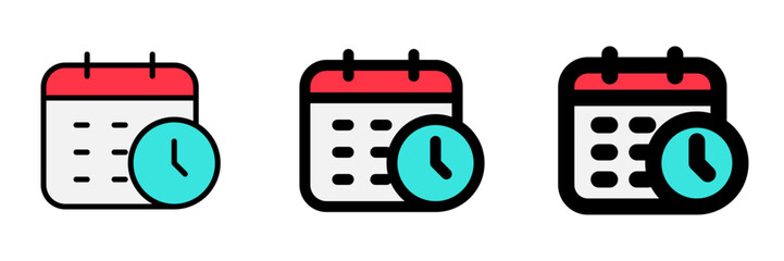 Editable vector time and date schedule icon. Part of a big icon set family. Perfect for web and app interfaces, presentations, infographics, etc