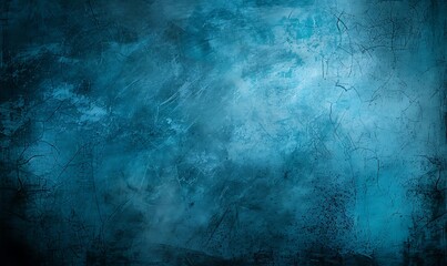 Fototapeta premium Grainy texture background in blue tones. Rough wall surface of modern colors and gradients. Frame with