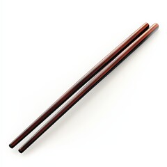 Wooden Chopsticks Isolated on White Background.