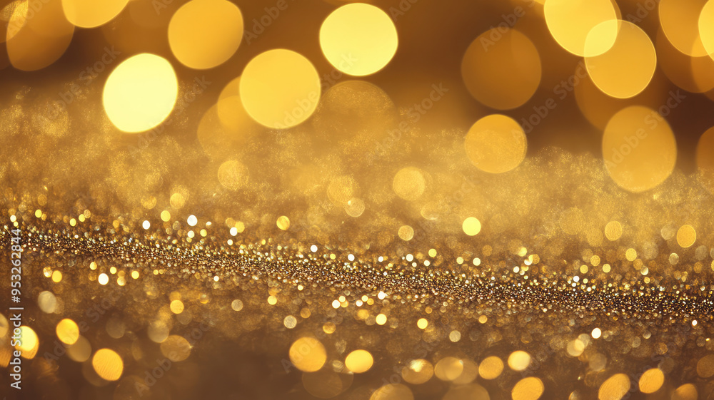 Wall mural close-up of shiny gold glitter background sparkly gold texture for a festive background abstract gol