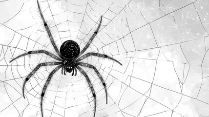 Obraz premium spider neet web background illustration, detailed and realistic image