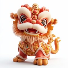 Cute Lion Dance Costume Character.