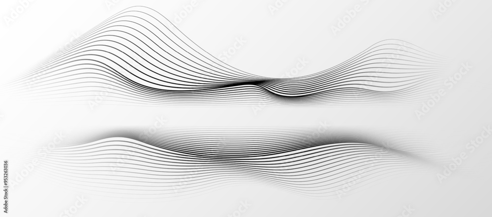 Wall mural abstract technology background with wave of particles. vector illustration