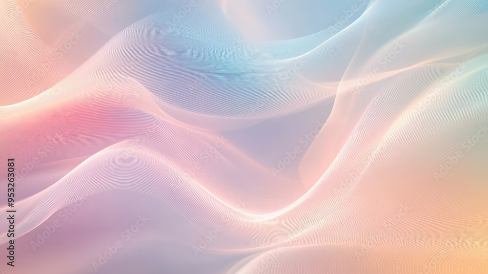 Wall mural elegant abstract background texture with soft pastel hues, flowing lines, high-resolution, calming a