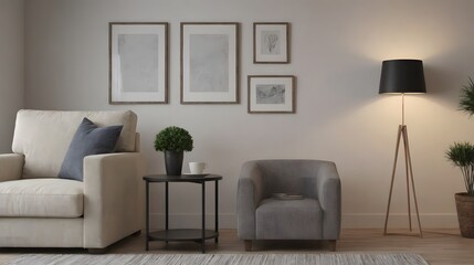 Fototapeta premium Home mock up design, modern white wall and wooden flooring interior image background