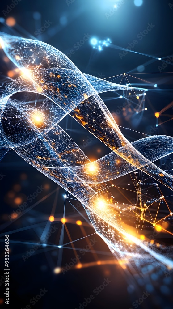 Poster abstract digital network connection.