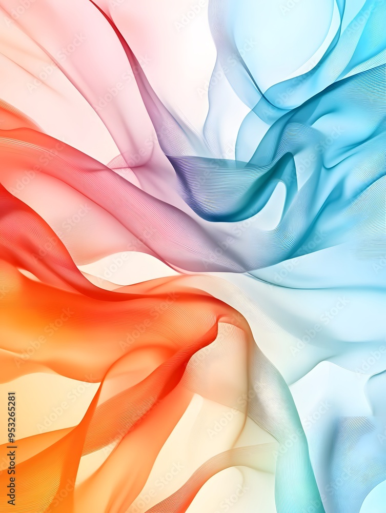 Poster abstract colorful swirling lines and patterns.