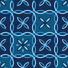 Seamless geometrical pattern can be use for making unlimited seamless pattern. This pattern can be apply for making tiles  pattern, fabric, embroidery, carpet, decorative, and background. 