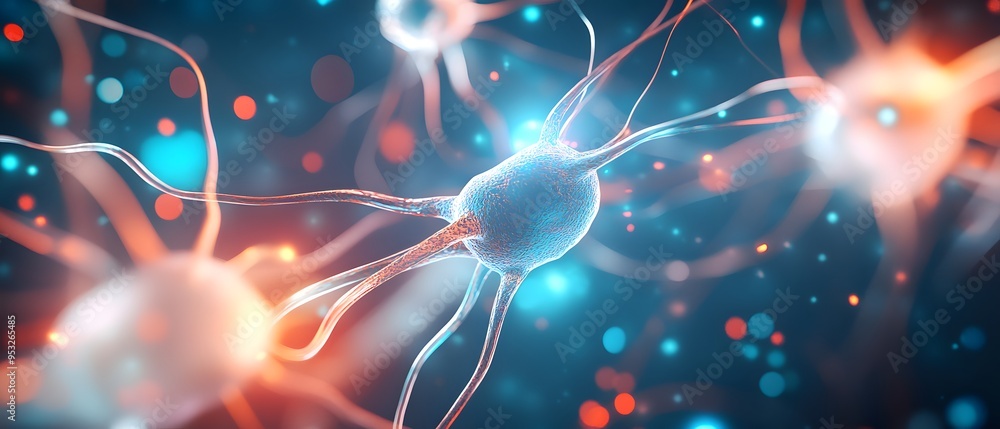 Poster neuron cell network connection abstract.