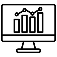 Statistics icon with line style