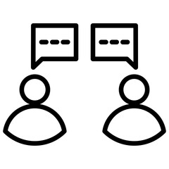 Discussion icon with line style