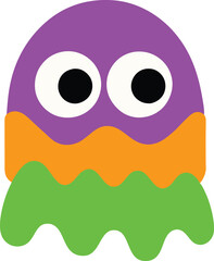 ghosts retro gaming for Halloween illustration