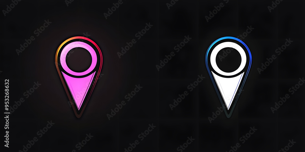 Aufkleber map pointer thin line vector icon set.