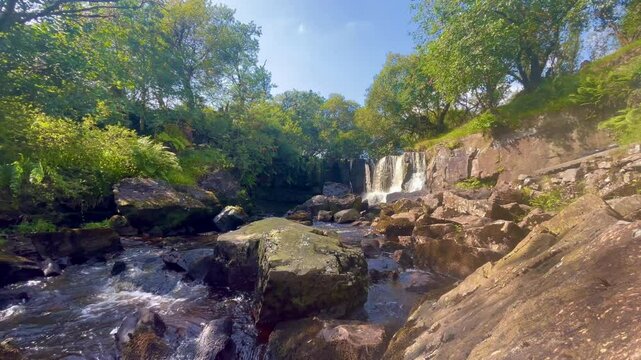 Tullydermot Falls Flowing Down the Claddagh River, County Cavan, Ireland