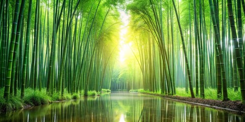 Fototapeta premium Tranquil image of calm bamboo forest representing zen peace