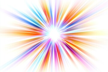 A vibrant burst of colorful light rays radiating outwards from a central white point, creating a dynamic and energetic effect.