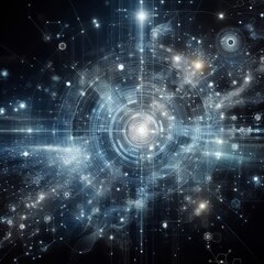 Obraz premium Digital backdround ideal for technological operations, neural networks, AI, data transmission and encryption, digital archives, audio and visual representations, scientific research 
