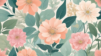 Serene Landscape Plants and Flowers in Soft Colors