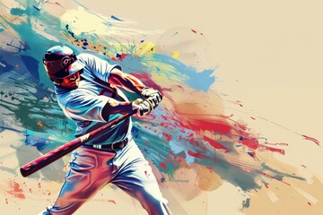 The Winning Swing. Baseball player in action concept