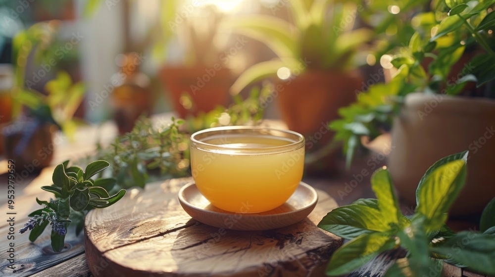 Poster create an image of a person incorporating herbal supplements into