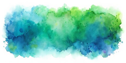 Obraz premium Abstract watercolor painted background in shades of blue and green