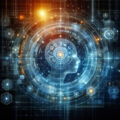 Digital backdround ideal for technological operations, neural networks, AI, data transmission and encryption, digital archives, audio and visual representations, scientific research
