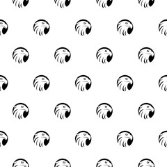  Eagle head icon seamless pattern on white