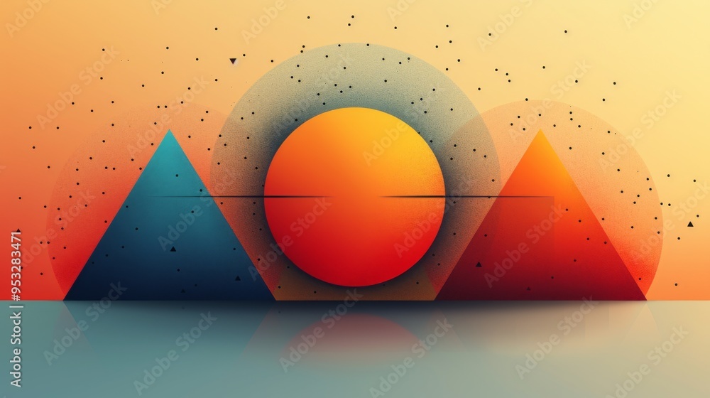 Poster design a set of diagrams showing the geometric interpretation of sine, cosine, and tangent as ratios