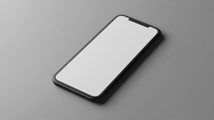 a smartphone mockup, with a white screen on a grey background