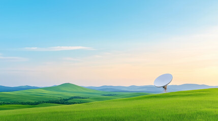 Fototapeta premium Satellite Dish on a rural Farm