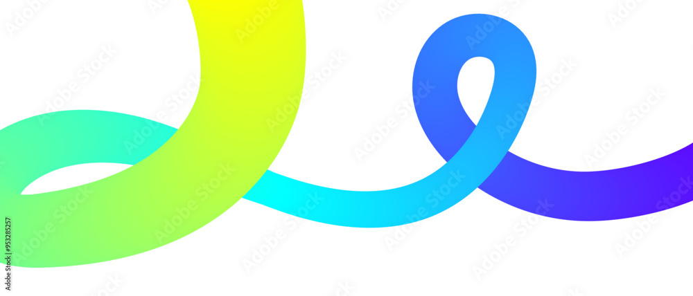 Poster curved wavy line with colorful gradient