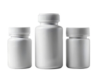 White pill bottle mockup set on its own  