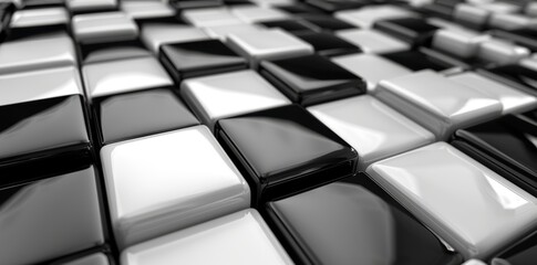 Naklejka premium Black and White Abstract 3D Wallpaper. High Definition, Detailed Background