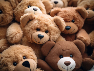 Obraz premium Group of Teddy Bears Hugging and Snuggling Together