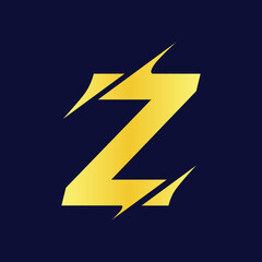 Dynamic Golden Letter Z Logo Design