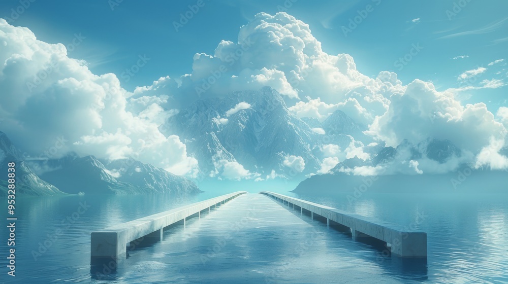 Poster illustrate a self-repairing bridge structure, where corrosion and wear are repaired automatically, e