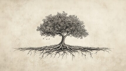 Biblical Illustration of Psalms 133: A Tree with Deep Roots Bearing Abundant Fruit, Symbolizing the Stability and Fruitfulness That Unity in Faith and Purpose Brings to a Community of Believers
