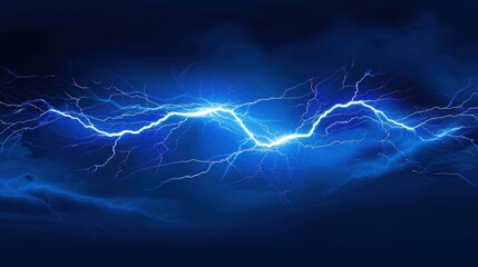 Electrifying Blue Lightning. Abstract wallpaper for high energy spaces