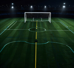 a birds eye view of a soccer field with precise AI generative