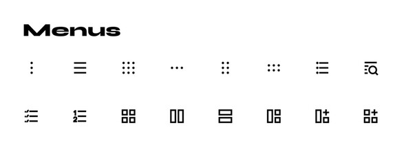Kamao Icon &ndash; Brutalist icon set style_Menus