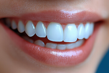 Fototapeta premium Perfect smile with white teeth
