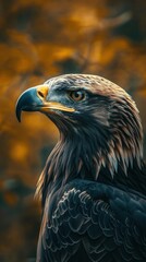 Fototapeta premium Majestic Eagle Soaring Over a Plain Background. Natural Beauty concept