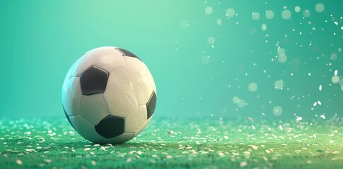Naklejka premium Dynamic Soccer Ball Design. Sporting excitement concept