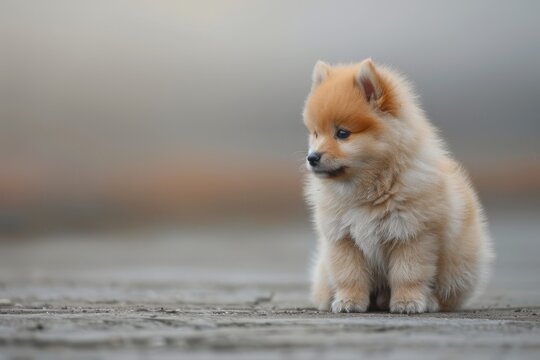 Playful Pup. Adorable dog with high detail against plain background
