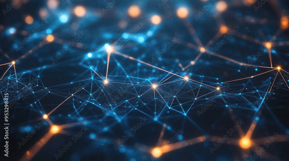 Aufkleber a futuristic technology network background with intricate lines and glowing nodes, representing the 