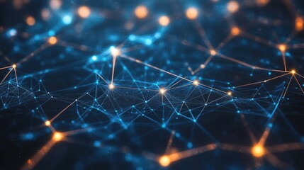 A futuristic technology network background with intricate lines and glowing nodes, representing the seamless flow of digital information.