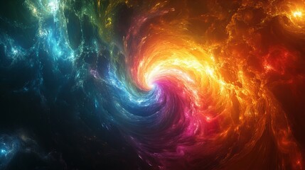 Surreal cosmic space with nebulas and galaxies in vibrant prismatic colors  abstract background new beautiful stock image illustration AI