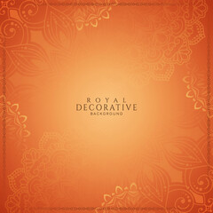 Elegant ethnic floral frame decorative background