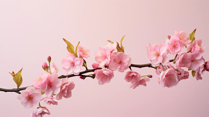 Obraz premium Pink spring cherry blossom flowers on a tree branch